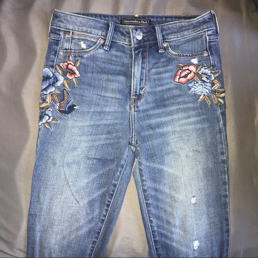 Abercrombie & Fitch, embroidered skinnies